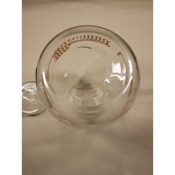 Libbey Decanter Pitcher Gold Laurel Leaf Pattern Monogram "S" Vintage F2 - Picture 6 of 7